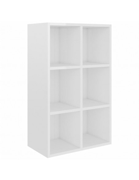 Libreria/Credenza Bianco Lucido 66x30x98 cm Legno Multistrato