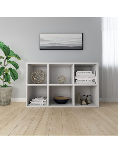 Libreria/Credenza Bianco Lucido 66x30x98 cm Legno Multistrato