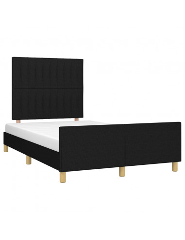 Giroletto con Testiera Nero 120x190 cm in Tessuto