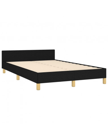 Giroletto con Testiera Nero 120x190 cm in Tessuto