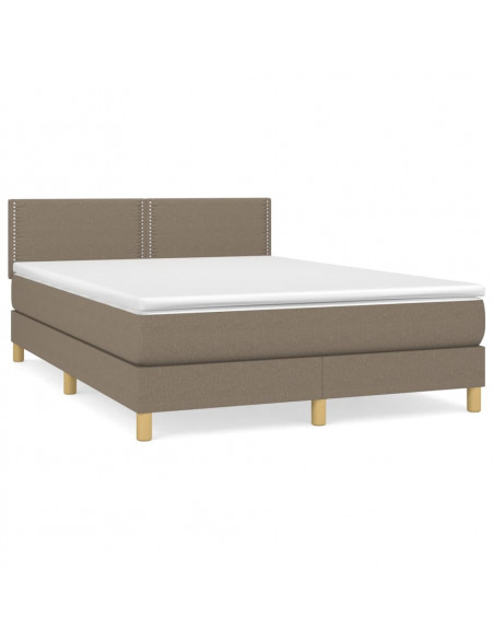 Giroletto a Molle con Materasso Tortora 140x200 cm in Tessuto
