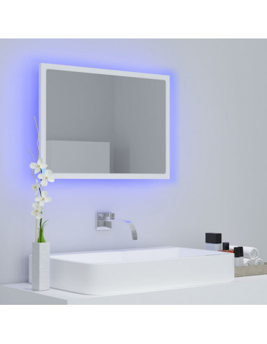 Specchio da Bagno con LED Bianco 60x8,5x37 cm in Acrilico