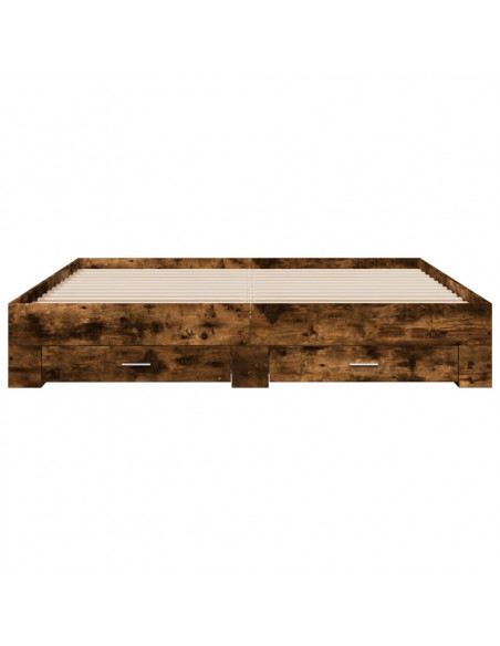 Giroletto con Cassetti Rovere Fumo 180x200 cm Legno Multistrato
