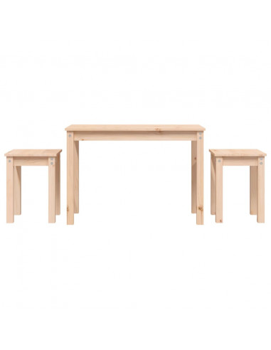 Tavolini a Incastro 3 pz in Legno Massello di Pino