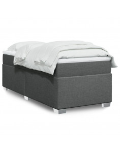 Giroletto a Molle con Materasso Grigio Scuro 90x190 cm Tessuto 2