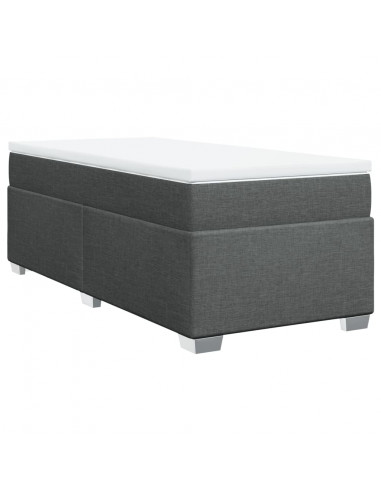 Giroletto a Molle con Materasso Grigio Scuro 90x190 cm Tessuto