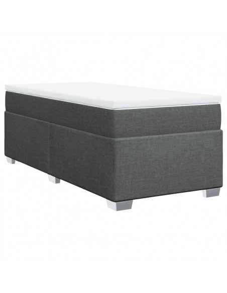 Giroletto a Molle con Materasso Grigio Scuro 90x190 cm Tessuto