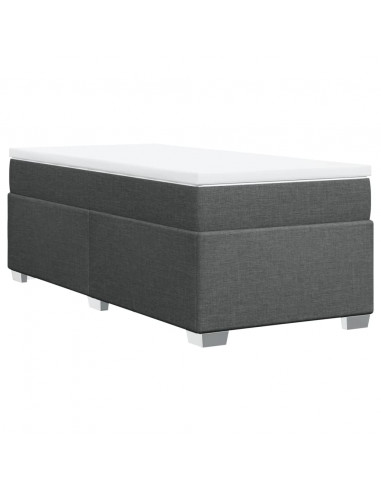 Giroletto a Molle con Materasso Grigio Scuro 90x190 cm Tessuto