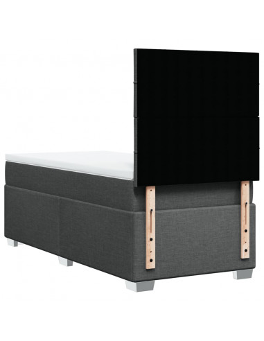 Giroletto a Molle con Materasso Grigio Scuro 90x200 cm Tessuto