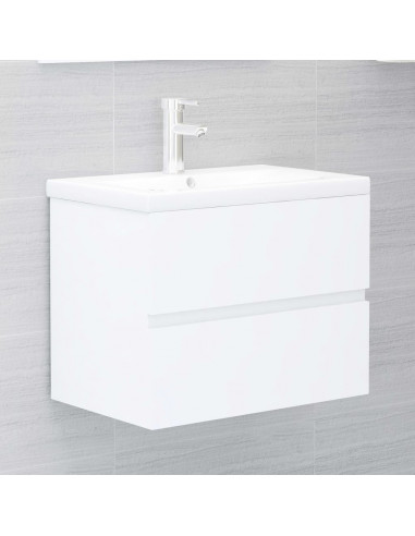 Set Mobili da Bagno 2 pz Bianco in Legno Multistrato