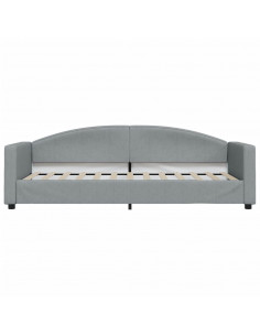 Divano Letto Estraibile Cassetti Grigio Chiaro 80x200cm Tessuto 2