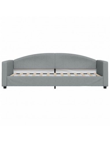 Divano Letto Estraibile Cassetti Grigio Chiaro 80x200cm Tessuto