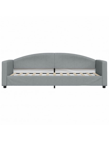 Divano Letto Estraibile Cassetti Grigio Chiaro 80x200cm Tessuto