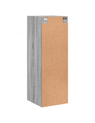 Mobile a Muro con Ante in Vetro Grigio Sonoma 35x37x100 cm