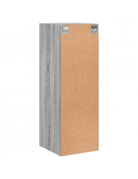 Mobile a Muro con Ante in Vetro Grigio Sonoma 35x37x100 cm