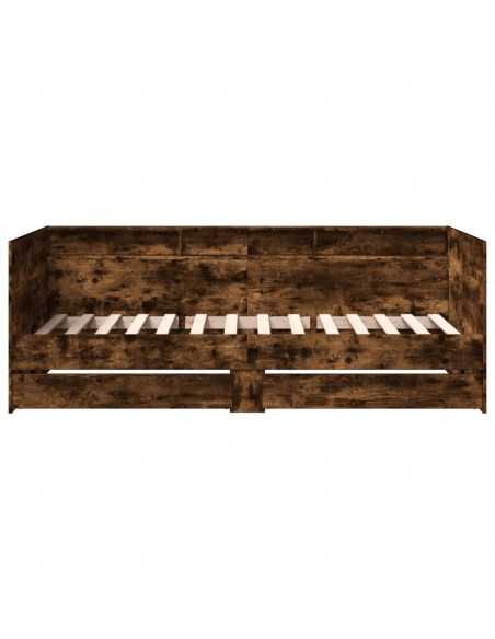 Divano Letto con Cassetti Rovere Fumo 90x190 cm Multistrato