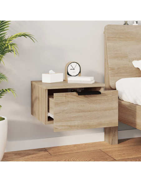 Comodini a Muro 2 pz Rovere Sonoma 34x30x20 cm