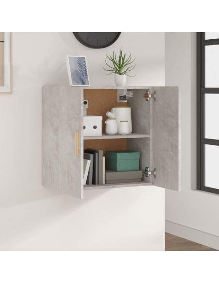 Armadietto a Muro Grigio Cemento 60x30x60 cm Legno Multistrato