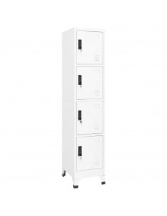 Armadietto con Serratura Bianco 38x45x180 cm in Acciaio 2