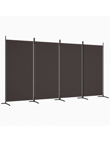 Divisorio a 4 Pannelli Marrone 346x180 cm in Tessuto