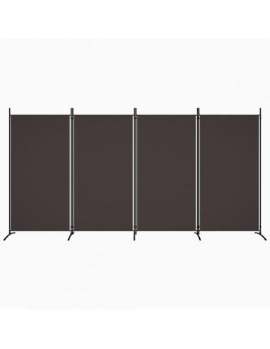 Divisorio a 4 Pannelli Marrone 346x180 cm in Tessuto