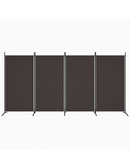 Divisorio a 4 Pannelli Marrone 346x180 cm in Tessuto