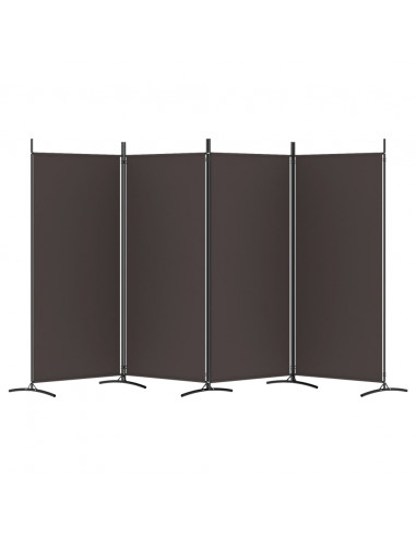 Divisorio a 4 Pannelli Marrone 346x180 cm in Tessuto
