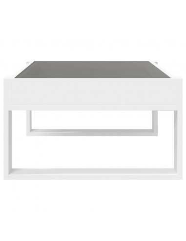 Tavolino da Salotto con LED Infinity Bianco 90x53x30 cm