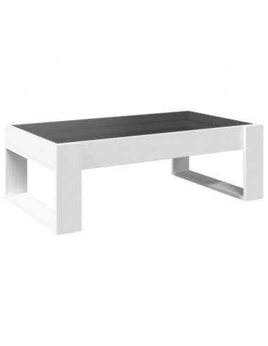 Tavolino da Salotto con LED Infinity Bianco 90x53x30 cm