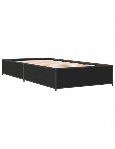 Giroletto Nero 90x200 cm in Legno Multistrato e Metallo