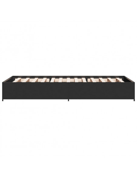Giroletto Nero 90x200 cm in Legno Multistrato e Metallo