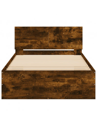 Giroletto con Testiera Rovere Fumo 100x200 cm Legno Multistrato