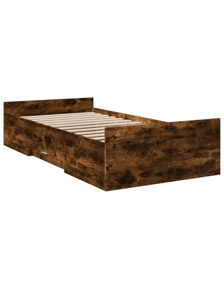 Giroletto con Cassetti Rovere Fumo 75x190 cm Legno Multistrato