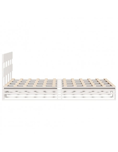 Letto senza Materasso Bianco 120x190 cm Legno Massello di Pino