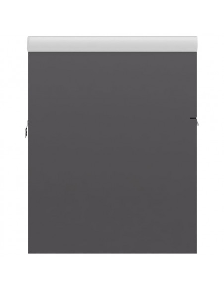 Mobile Bagno con Lavabo Integrato Grigio Lucido in Truciolato