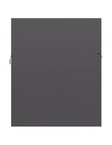 Mobile Bagno con Lavabo Integrato Grigio Lucido in Truciolato