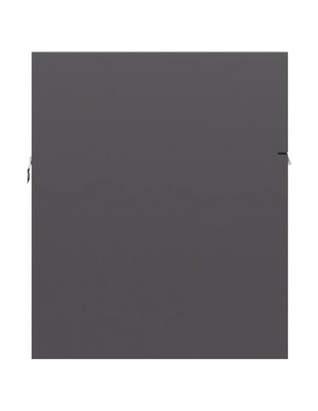 Mobile Bagno con Lavabo Integrato Grigio Lucido in Truciolato