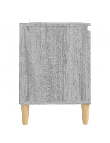 Mobile TV Gambe in Legno Massello Grigio Sonoma 103,5x35x50 cm