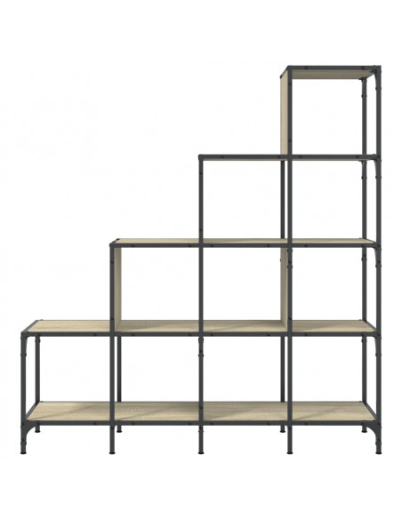 Libreria Rovere Sonoma 122x30x132cm Legno Multistrato e Metallo