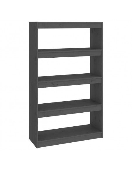 Libreria/Divisorio Grigio 80x30x135,5 cm in Massello di Pino