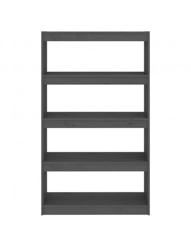 Libreria/Divisorio Grigio 80x30x135,5 cm in Massello di Pino