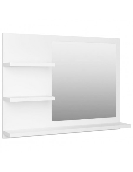 Specchio da Bagno Bianco 60x10,5x45 cm in Legno Multistrato