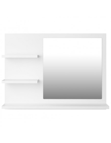 Specchio da Bagno Bianco 60x10,5x45 cm in Legno Multistrato