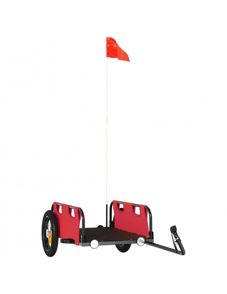Rimorchio da Bici Rosso Oxford e Ferro
