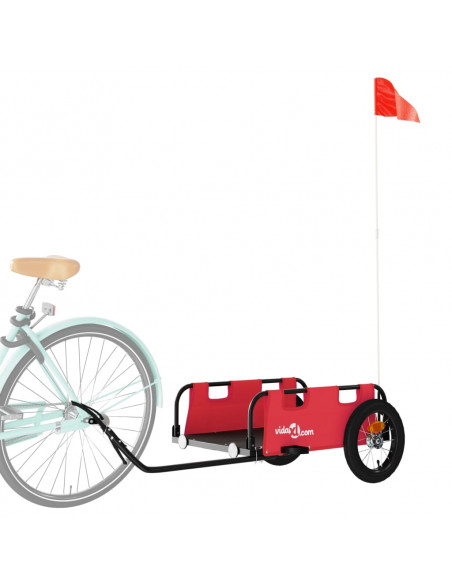 Rimorchio da Bici Rosso Oxford e Ferro