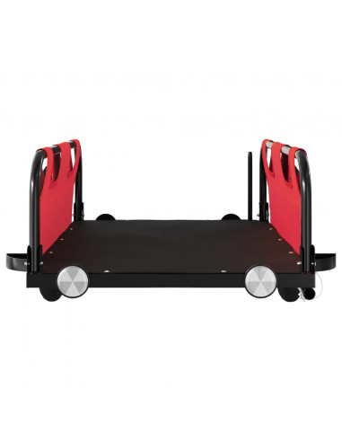 Rimorchio da Bici Rosso Oxford e Ferro