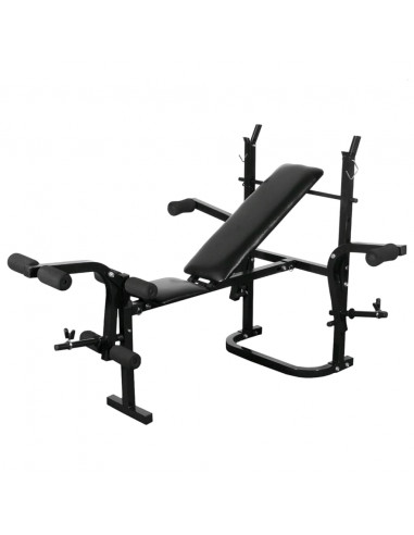 Panca Multifunzione con Bilanciere e Set di Manubri 30,5 kg