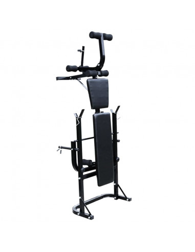 Panca Multifunzione con Bilanciere e Set di Manubri 30,5 kg