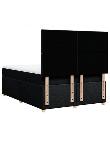 Giroletto a Molle con Materasso Nero 140x200 cm in Tessuto