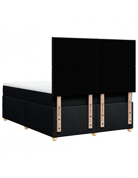 Giroletto a Molle con Materasso Nero 140x200 cm in Tessuto